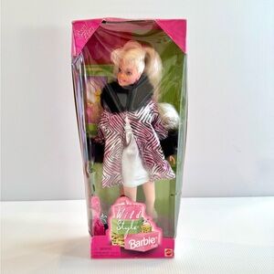 🩷 NIB. Barbie Wild Style Pink Zebra Coat Doll